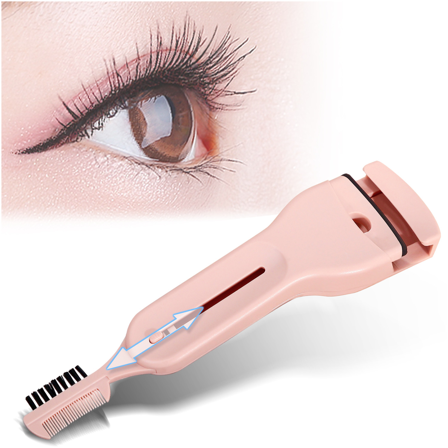 Kalevel Eyelash Curler Portable Plastic Eyelash Curler Eyebrow Brush