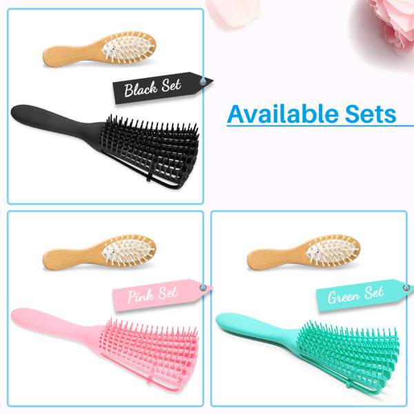 Kalevel Hair Detangler Detangling Comb Travel Hair for Natural Black Curly Hair Wet and Dry (Green)