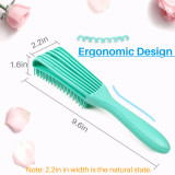Kalevel Detangler Brush Natural Hair Detangling Brush Comb Small Travel Wooden Hairbrush for Curly Hair 2 Pack (Green)