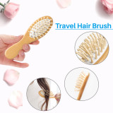 Kalevel Detangler Brush Natural Hair Detangling Brush Comb Small Travel Wooden Hairbrush for Curly Hair 2 Pack (Green)
