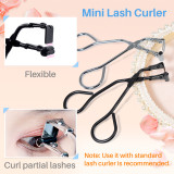 Kalevel Eyelash Curler Kit Mini Eyelash Curler Replacement Pads Eyebrow Tweezers 3 in 1 with Portable Bag for Travel