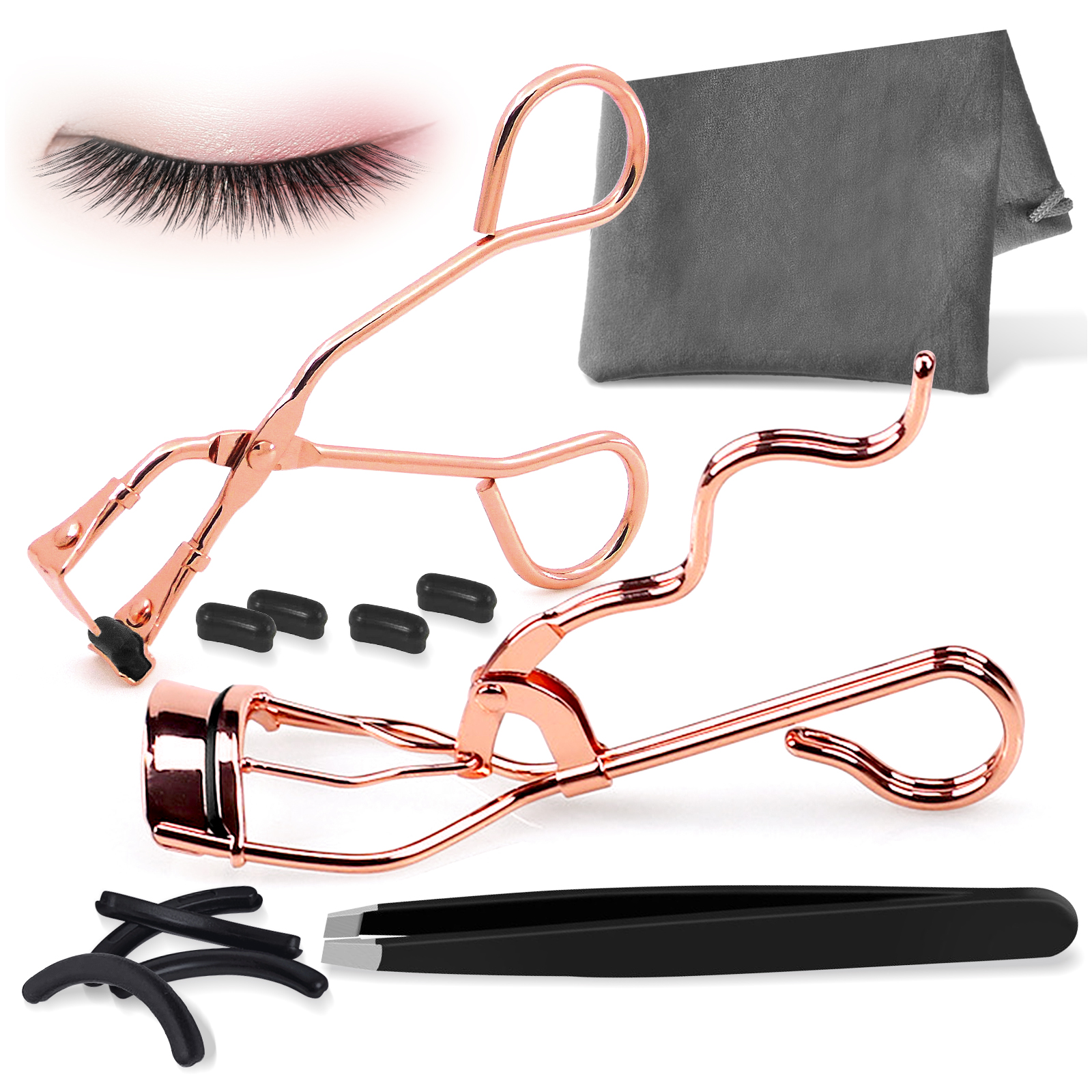 Kalevel Eyelash Curler Mini Partial Eyelash Curler Eyebrow Tweezers 3