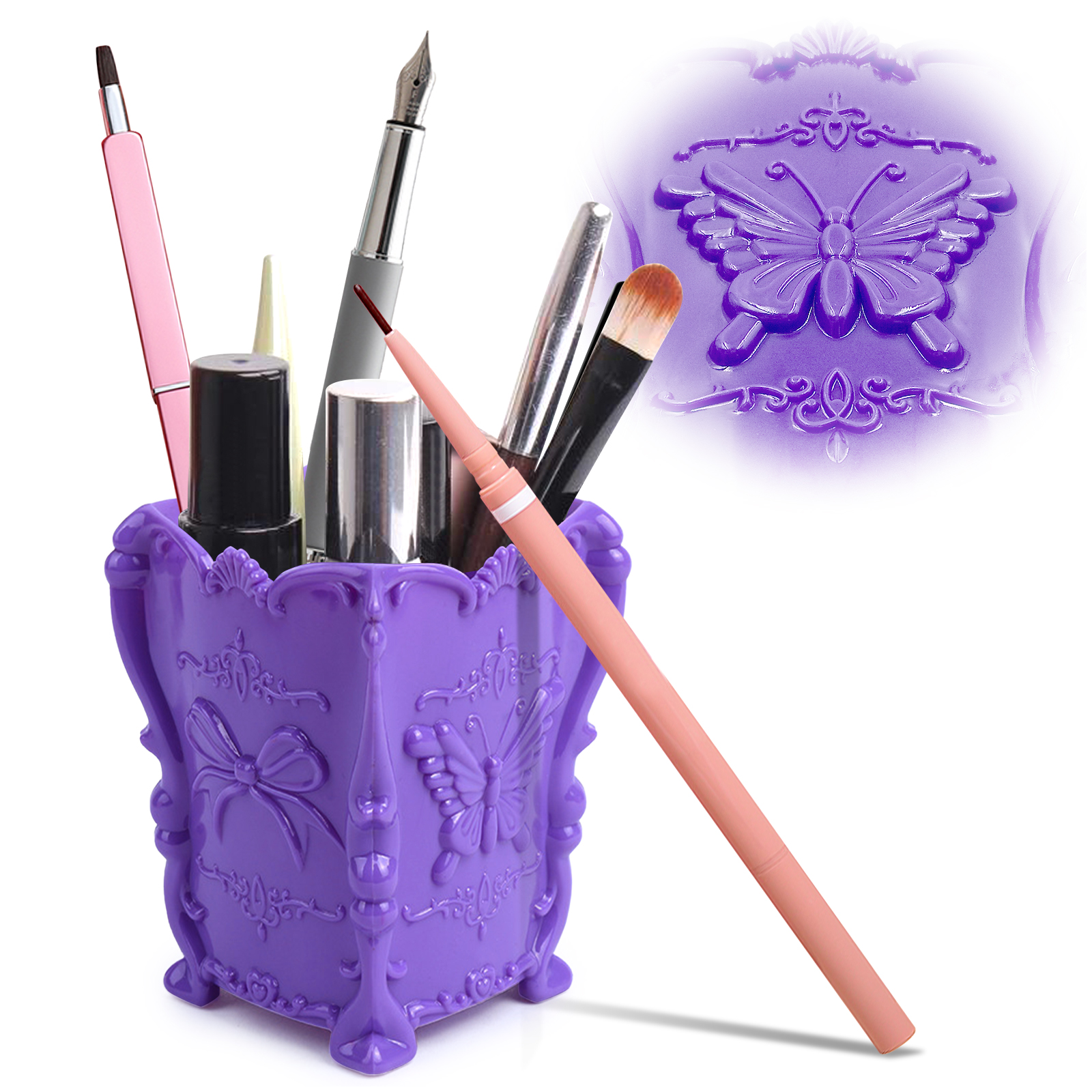 Kalevel Brush Holder Organizer Makeup Brush Cup Holder Storage