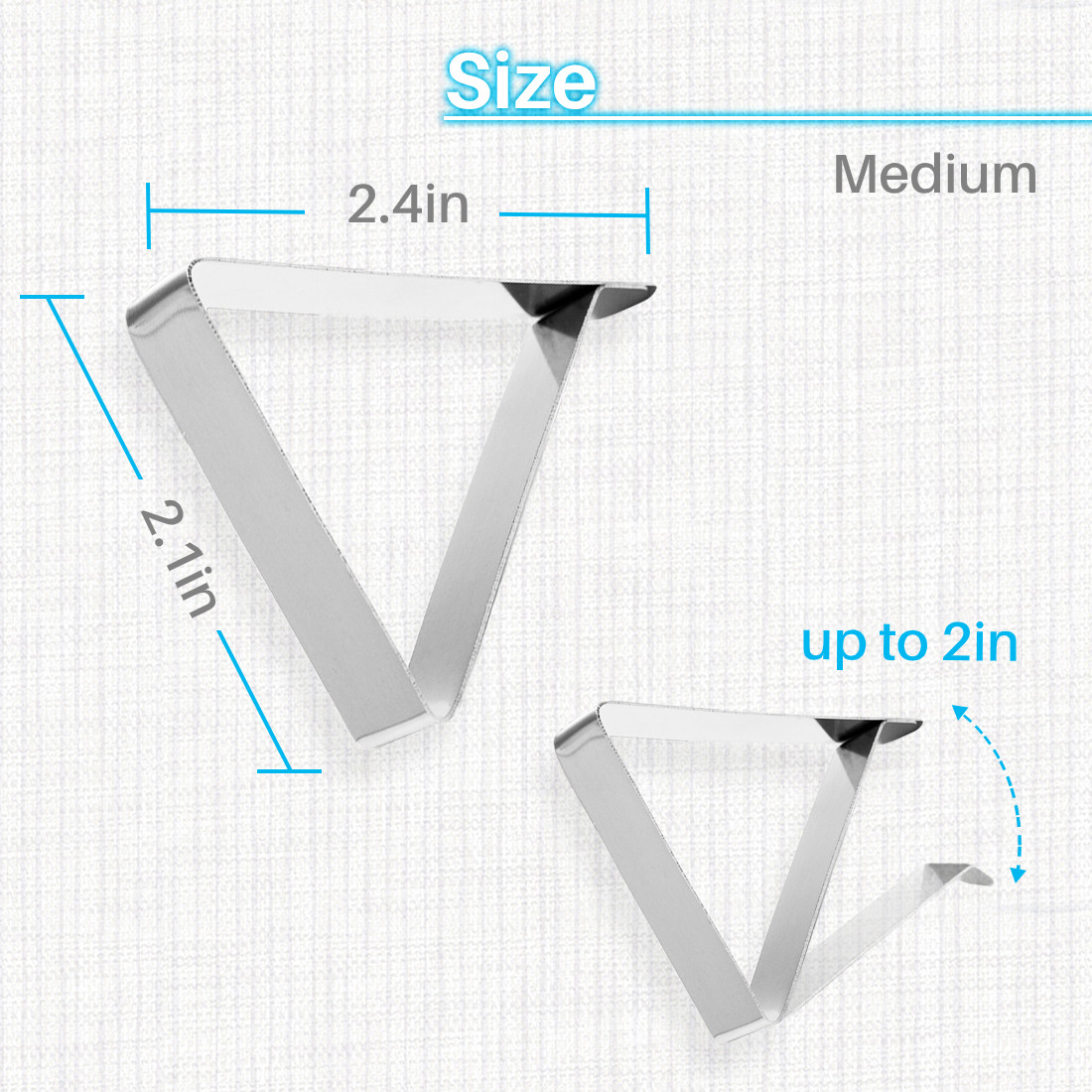 Kalevel Tablecloth Clips Picnic Stainless Steel Table Cover Clamps Holders Clips 12 Pack for 2