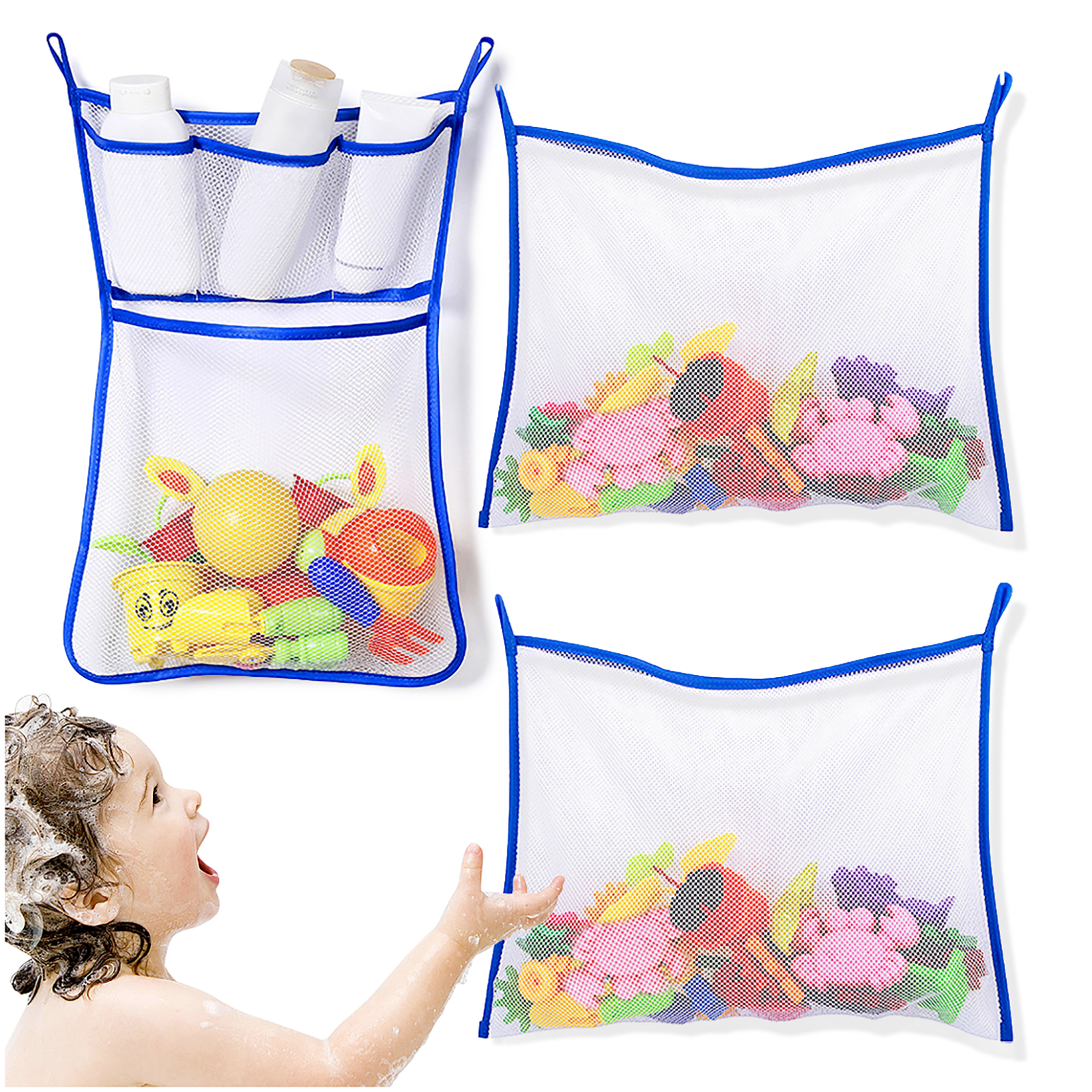 Kalevel Bath Toy Storage Holder Baby Bath Toy Bathtub Net Organizer