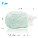 Kalevel Baby Gloves Newborn Boy Girl Mittens No Scratch Infant Cotton Gloves with Drawstring M L (3 Pairs)