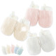 Kalevel 3 Pairs Baby Gloves No Scratch Newborn Girl Infant Cotton Mittens 0-24 Months with String White Yellow Pink (L)