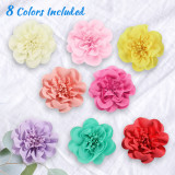 Kalevel 8pcs Pet Collar Flower Accessory Dog Flower Bow Tie Cat Collar Charms Grooming Slide Flower for Small Medium Large Dogs, 3.9in