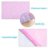 Kalevel Mesh Bath Toy Organizer Bathroom Shower Toy Storage Mesh Net with Adhesive Hooks for Keeping Neat, Set of 2 (Pink)