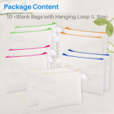 Kalevel 10pcs Blank DIY Bag Cotton Canvas Multipurpose Makeup Cosmetic Bag Zipper Pencil Pouch Case Coin Purse with Hanging Loop, L001