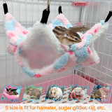 Kalevel Small Pet Hammock Guinea Pig Cage Accessories Bedding Warm Hammock for Ferret Hamster, Gray, L Size