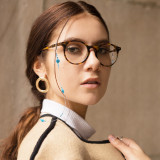 Kalevel Eyeglass Chain Eyeglass Holder Beaded for Women (Green)