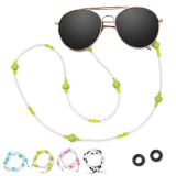Kalevel Eyeglass Chain Eyeglass Holder Beaded for Women (Green)
