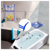 Kalevel 2 Pack Bath Toy Organizer Mesh Net Bathroom Shower Toy Hammock Storage Holder Caddy for Soap, Shampoo (Blue)