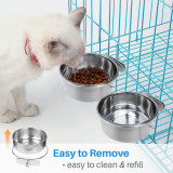 Kalevel 3 Sizes Bird Food Dish Stainless Steel Parrot Bowl Feeder Cage Water Cup with Clamp Holder for Cockatiels Parakeets Small Animals