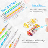 Kalevel 6 Pack Nail Rhinestone Picker Dotting Pen Pencil Nail Art Wax Drawing Painting Pen Tip Dual Ended, Easy to Use