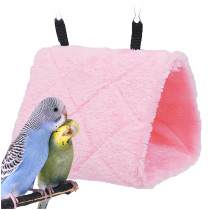 Kalevel Winter Warm Bird Nest House Shed Hut Plush Soft Bird Hammock Cage Hideaway Hideout for Parakeets Conures Parrots