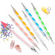 Kalevel 6 Pack Nail Rhinestone Picker Dotting Pen Pencil Nail Art Wax Drawing Painting Pen Tip Dual Ended, Easy to Use