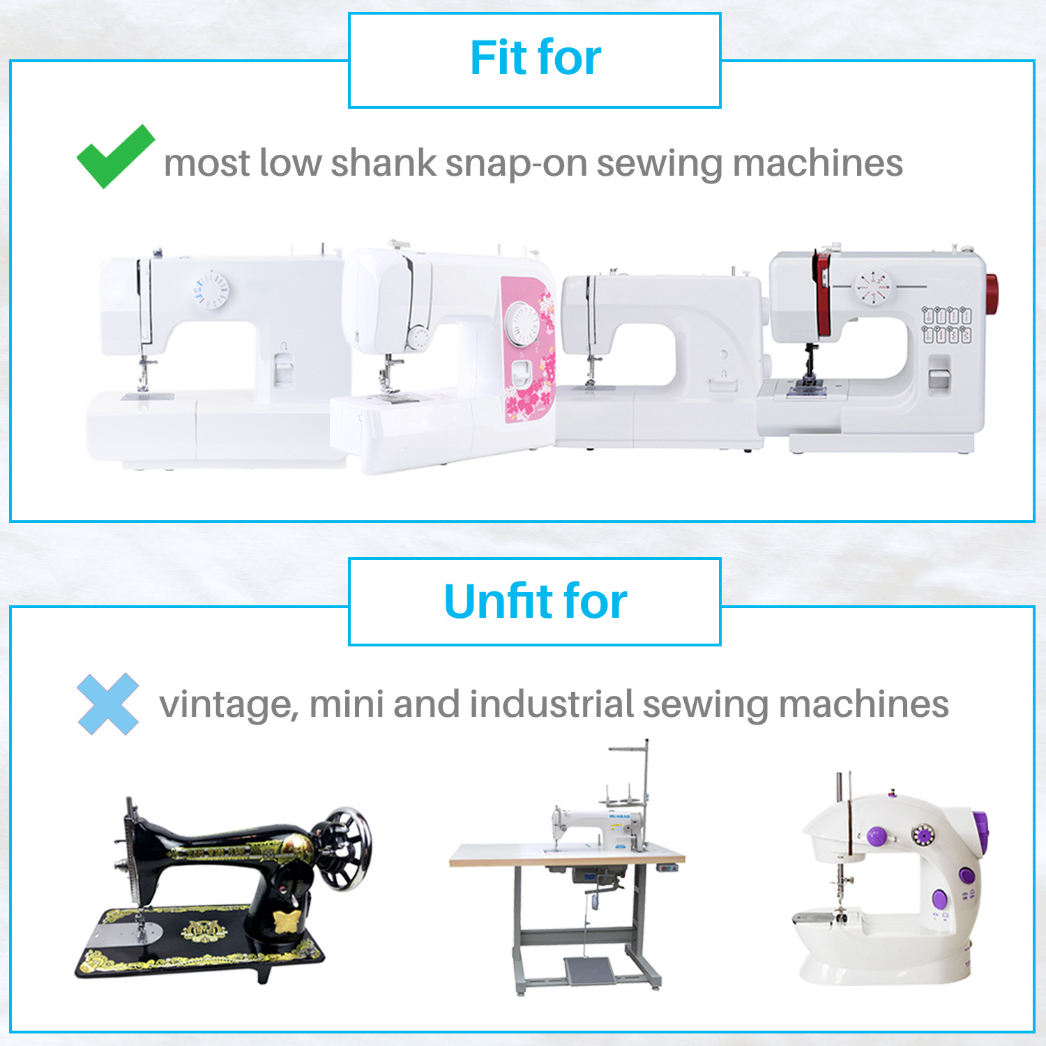 Kalevel Border Guide Sewing Machine Presser Foot Low Shank Pressure