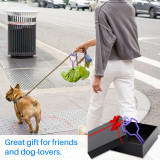 Kalevel Dog Poop Bag Holder Leash Waste Carrier Holder Hands Free Doggy Bag Clip with 2 Rolls Bags for Leash (Purple)