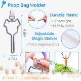 Kalevel Dog Poop Bag Holder Leash Waste Carrier Holder Hands Free Doggy Bag Clip with 2 Rolls Bags for Leash (Purple)
