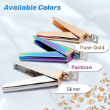 Kalevel Adjustable Acrylic Nail Clipper Stainless Steel Nail Tip Cutter False Nail Trimmer Fake Nail Clipper Nail Cuticle Edge Trimmer Artificial Nail Art Manicure Tools (Rose Gold)