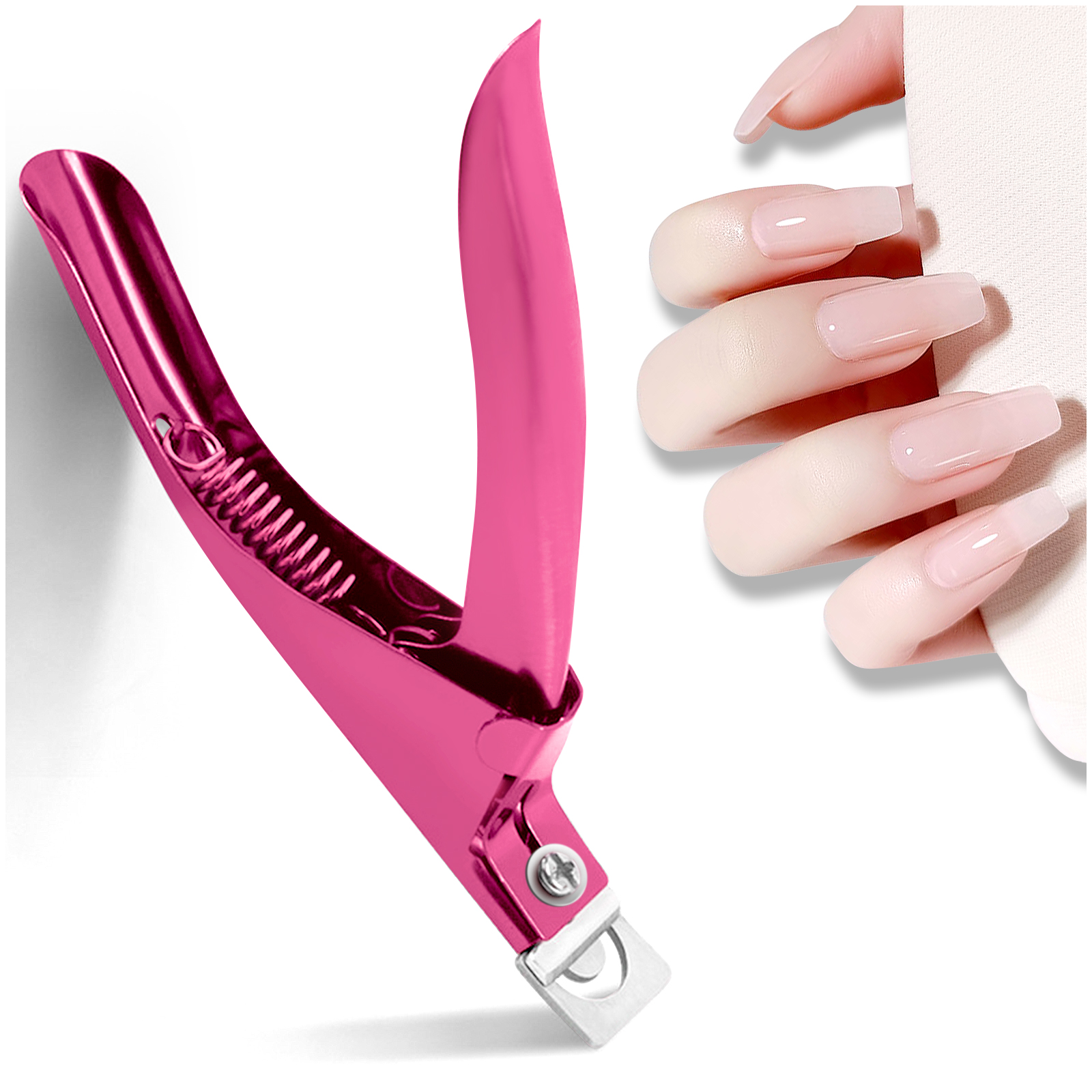Amazon.com: Pink Nail Clipper Manicure Tool Acrylic Gel False Nail Clipper/Edge  Cutter Tips Nail Professional by Boolavard® TM : Beauty & Personal Care