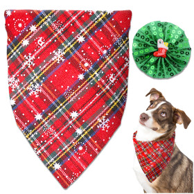 Kalevel Puppy Bandanas Chritmas Holiday Girl Boy Personalized Cute Pet Triangle Scarf Bibs Snowflake for Small Medium Large Dogs