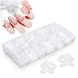 Kalevel Long Full Cover Nail Tips for Acrylic Nails Coffin Almond Stiletto Square Shape Half Cover Nail Tips Straight Fake White