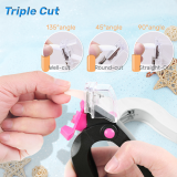 Kalevel Acrylic Nail Clippers Professional Adjustable Artificial Fake False Nail Tip Clipper Cutter Trimmer Manicure Pedicure Sharp Blade Clip Tool Stainless Steel for Salon Home Nail Art