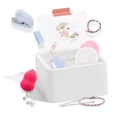 Kalevel Cotton Swab Rounds Holder Bathroom Cotton Pad Organizer Dispenser Plastic Makeup Storage Container with Clear Lid