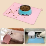 Kalevel Silicone Dog Cat Bowl Mat Waterproof Non Slip Pet Food Tray Placemats with Raised Edges Small Large Medium XL