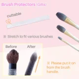 Kalevel Makeup Brush Holder Organizer Dustpoof Storage Box with Color Removal Sponge and Cosmetic Brush Protector with Pearls