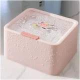 Kalevel Cotton Swab Rounds Holder Bathroom Cotton Pad Organizer Dispenser Plastic Makeup Storage Container with Clear Lid