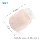 Kalevel 5 Pairs Newborn Baby Mittens No Scratch Infant Cotton Gloves Breathable Baby Mittens with Drawstring for Boy Girl M L