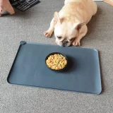 Kalevel Silicone Dog Cat Bowl Mat Waterproof Non Slip Pet Food Tray Placemats with Raised Edges Small Large Medium XL