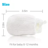 Kalevel Baby Gloves Newborn Boy Girl Mittens No Scratch Infant Cotton Gloves with Drawstring M L (3 Pairs)
