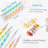 Kalevel 6 Pack Nail Rhinestone Picker Dotting Pen Pencil Nail Art Wax Drawing Painting Pen Tip Dual Ended, Easy to Use