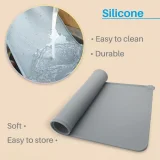 Kalevel Silicone Dog Cat Bowl Mat Waterproof Non Slip Pet Food Tray Placemats with Raised Edges Small Large Medium XL