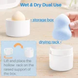 Kalevel Makeup Sponge Holder Carrying Case Travel Container Beauty Sponge Drying Rack Stand Cosmetic Sponge Storage Organizer with Lid