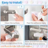Kalevel Child Proof Door Locks Baby Safety Adhesive Locks for Door Lever Handles No Drill Easy to Install Multi Pack