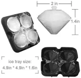 Ice Cube Tray with Lid Kalevel Diamond Shape Ice Cube Molds Silicone Ice Cube Tray 2 Inch Large Flexible with Bonus Mini Funnel for Whiskey Cocktails Bourbon Scotch Candy and Chocolate