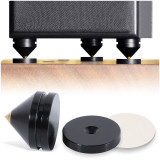 Kalevel Isolation Stand Foot Cone Shockproof with Base Pad Feet Mat Double Sided Adhesive for Audio Speakers Amplifier Subwoofers