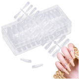 Kalevel Clear Nails Tips Coffin Shape Long Coffin Shape Press on Nails Full Cover Natural Ballerina Nail Tips Half Cover Soft