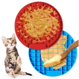 Kalevel Dog Lick Mat 2 Pack Peanut Butter Licking Pad Silicone Cat Slow Feeder Mat Shower Grooming for Pets Anxiety Boredom Stress