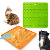 Kalevel Dog Lick Mat 2 Pack Peanut Butter Licking Pad Shower Distraction Cat Silicone Slow Feeder Mat for Pets Anxiety Boredom Stress