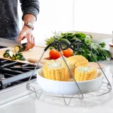 Kalevel Pressure Cooker Rack Trivet Stainless Steel Egg Steamer Rack Stand 6 8 Quart Versatile with Heat Resistant Handles