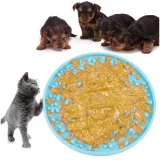 Kalevel Dog Lick Mat Peanut Butter Licking Pad Slow Feeder Silicone Cat Mat with Suction Cups for Pet Bathing Grooming Anxiety Stress
