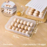 Kalevel Egg Storage Container Box Auto Scrolling Plastic Egg Holder Stackable Refrigerator Egg Storage Case Bin with Lid Easy to Use