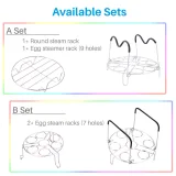 Kalevel Set of 2 Pressure Cooker Egg Steamer Rack Trivet Stand Stainless Steel Round Cooling Racks with Heat Resistant Handles